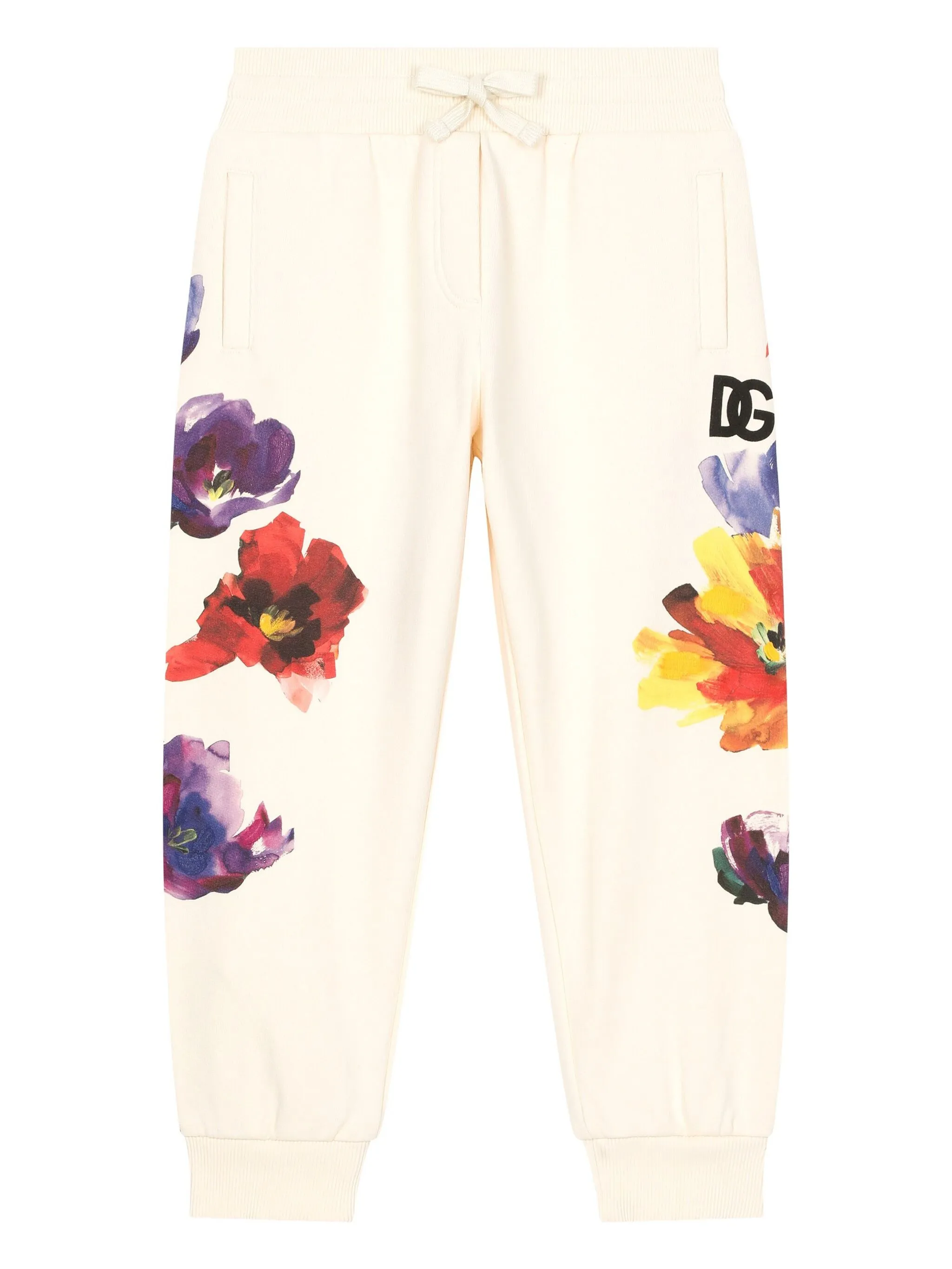 

Спортивные брюки с цветочным принтом Dolce & Gabbana Kids, белый