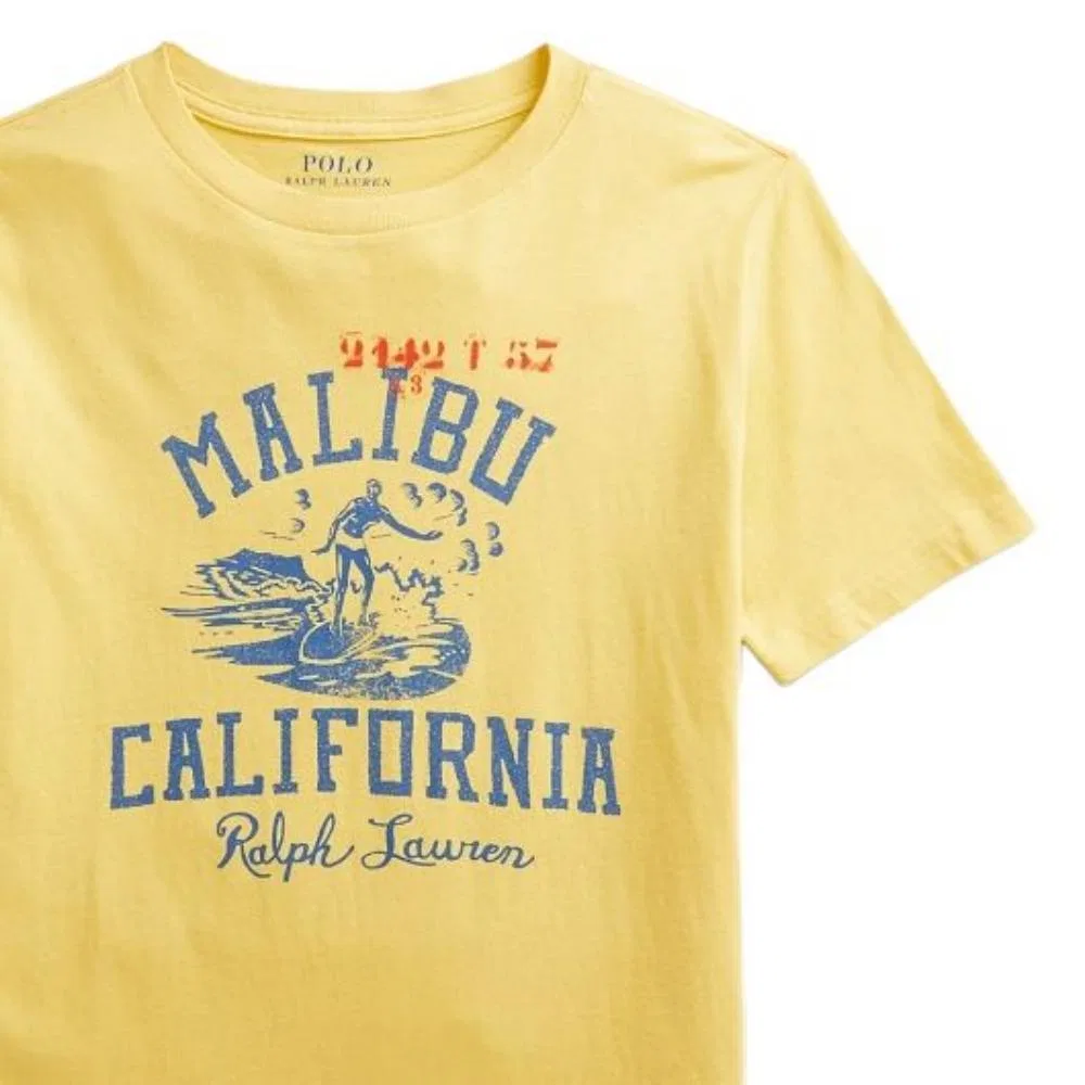 Футболка детская с круглым вырезом Polo Ralph Lauren желтая — фото 4