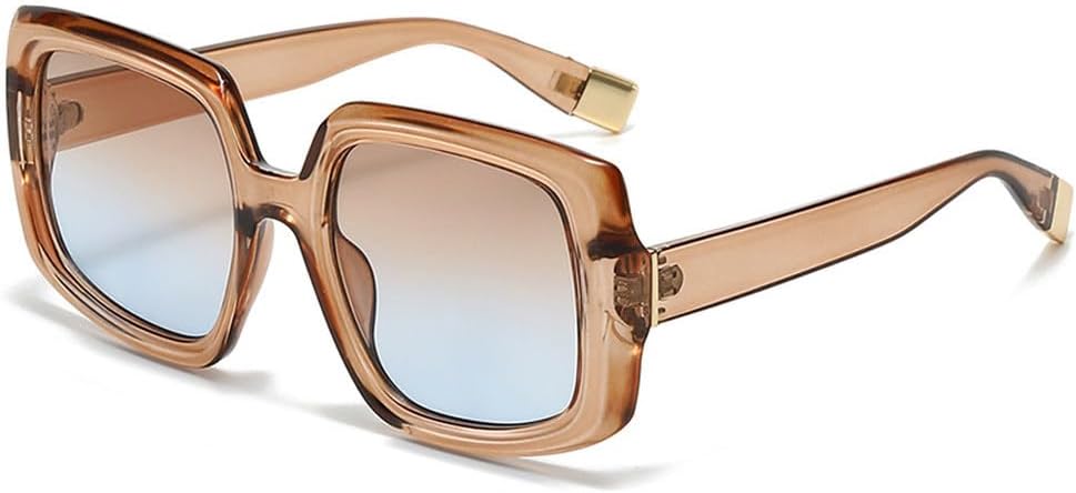 

Винтажные яркие женские солнцезащитные очки класса люкс, модные градиентные очки с защитой от УФ-излучения UV400, мужские солнцезащитные очки в стиле панк LVTFCO, Tea Tea Blue