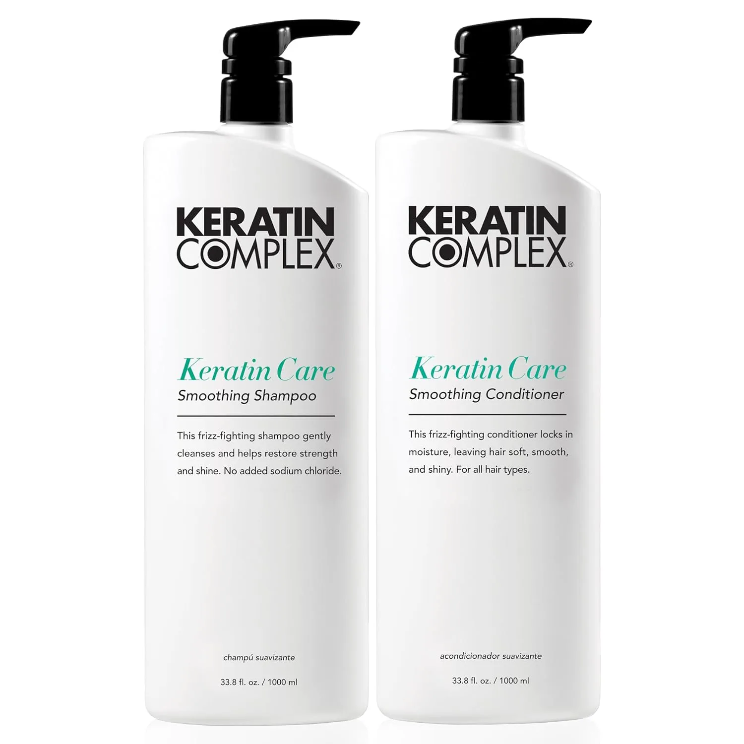 Keratin Complex - Набор из шампуня и кондиционера с кератиновым уходом для разглаживания кожи - по 950 мл каждый.