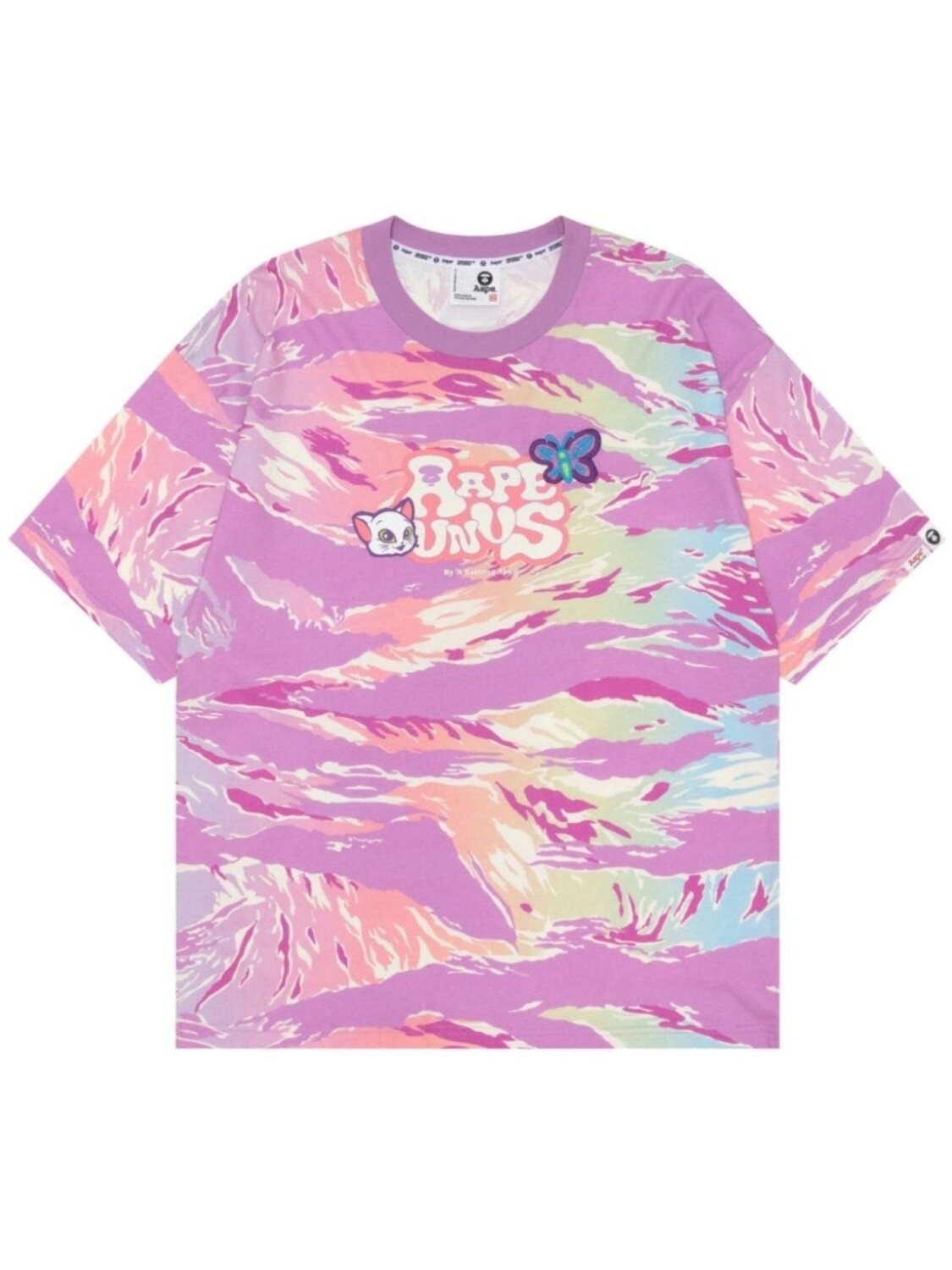 

Футболка с камуфляжным принтом AAPE BY *A BATHING APE, розовый