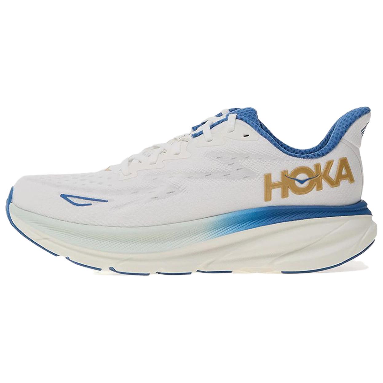 

HOKA ONE ONE Кроссовки Clifton 9 с мягкой подошвой, устойчивые к истиранию, противоскользящие, повседневные, белые, синие
