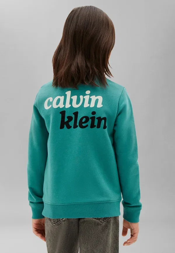 Свитшот Calvin Klein Jeans Seasonal logo front back, цвет Северное море