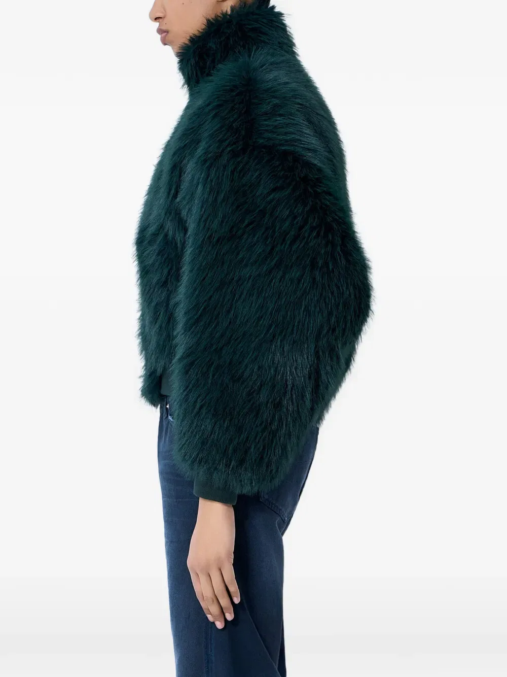 Куртка с ребристой отделкой из искусственного меха Balenciaga, зеленый — фото 2