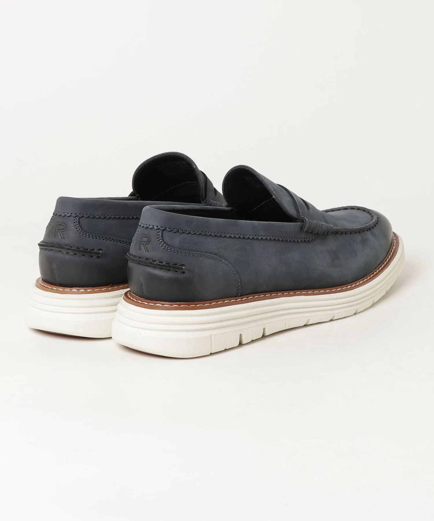 Мужские кожаные лоферы ROCKPORT Cambridge Ease тёмно-синие — фото 3