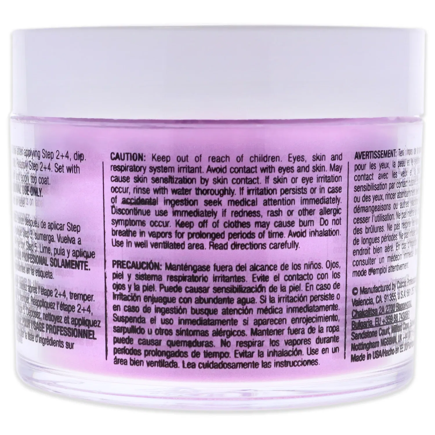 Система для окрашивания ногтей Pro Powder Polish Nail Colour Dip System - Cotton Candy Sorbet от Cuccio Colour для женщин - 1,6 унции (47 г) пудры для ногтей, фиолетовый — фото 2