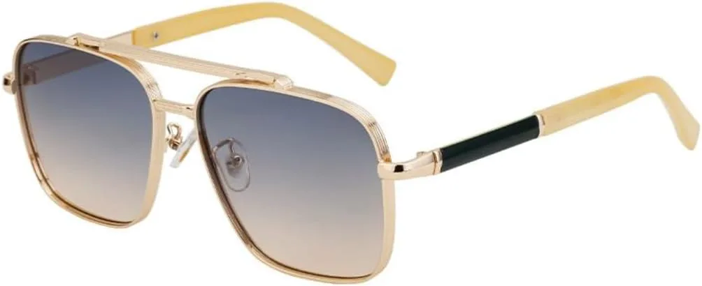 

Большие мужские солнцезащитные очки в винтажном панк-стиле с металлической оправой, обеспечивающие защиту от УФ-излучения (UV400) UUPTTPL, C7goldorangegreen