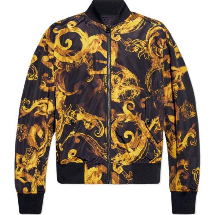 

VERSACE JEANS COUTURE Барокко принт реверсивная куртка с молнией, Black