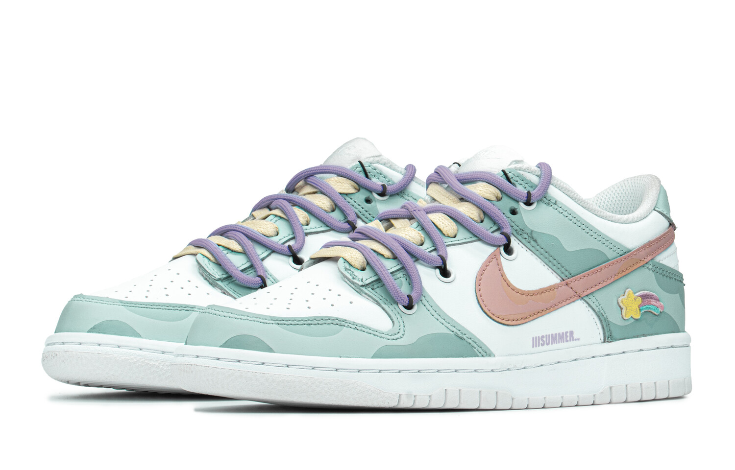 

Кроссовки Nike Dunk Skateboard Shoes Women's Low-Top Blue Pink/White