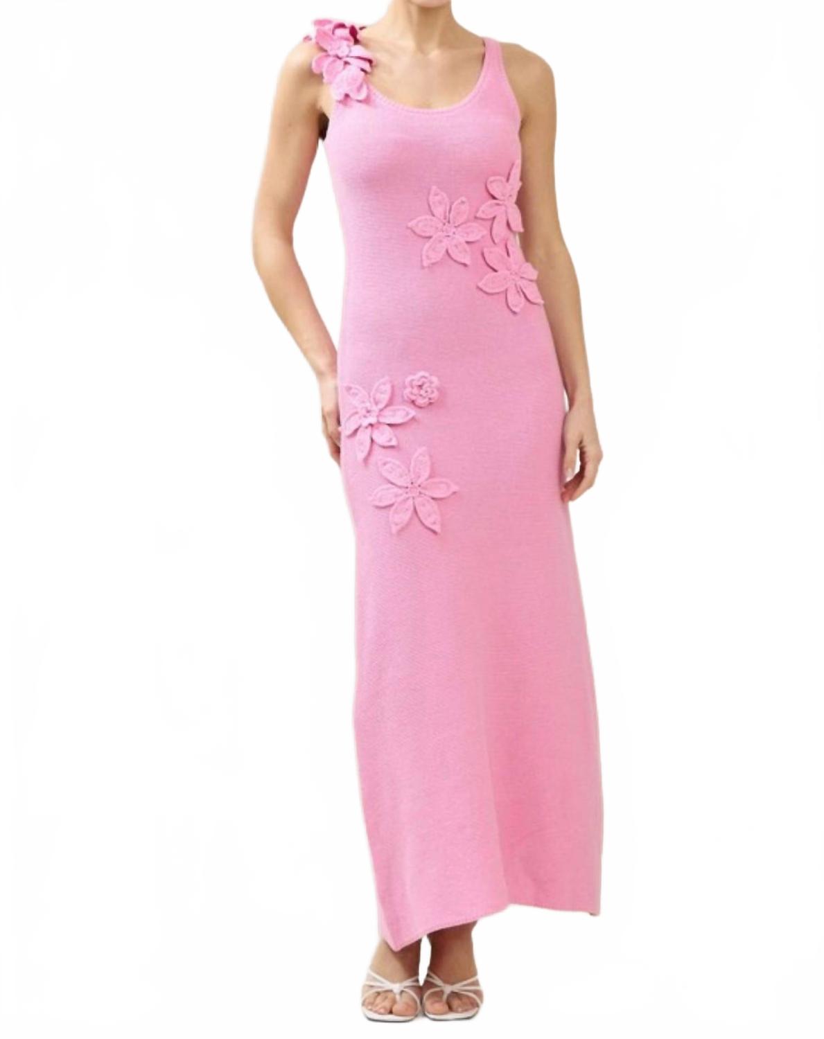 

Летнее трикотажное платье миди в розовом ABLE