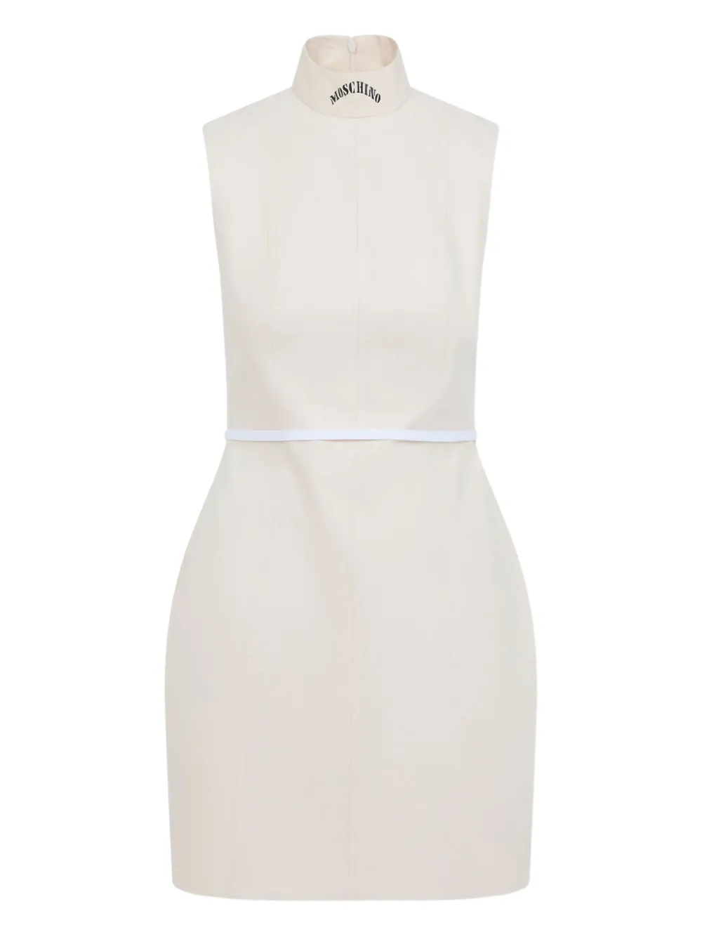 

Мини-платье без рукавов с высоким воротом Moschino, нейтральный