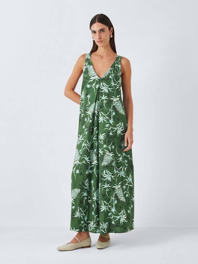 

Макси-платье-батист из льняной смеси John Lewis, цвет Phlox Palm