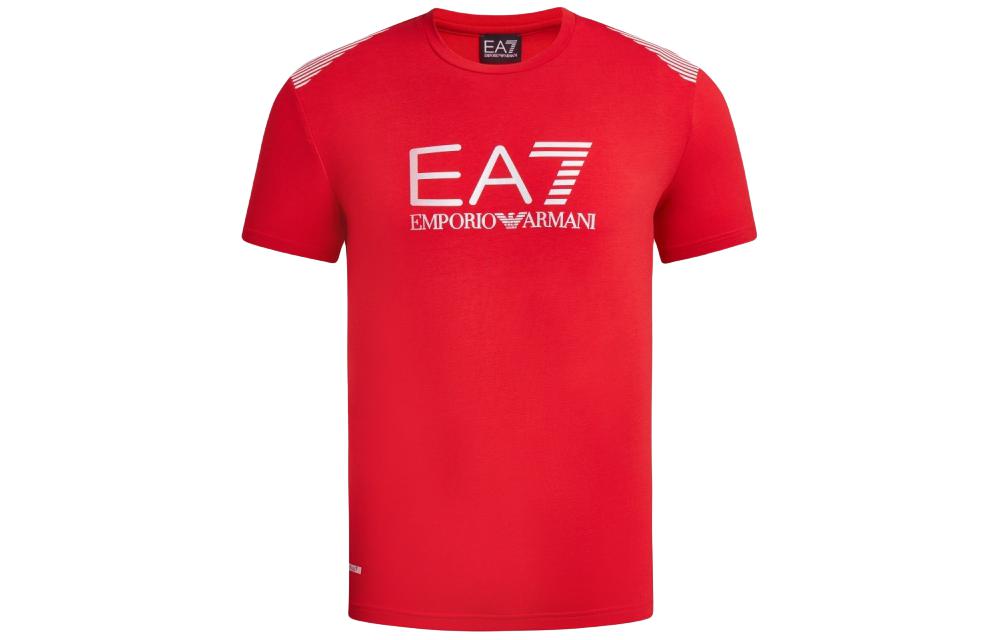 

Футболка с принтом логотипа EMPORIO ARMANI, красная