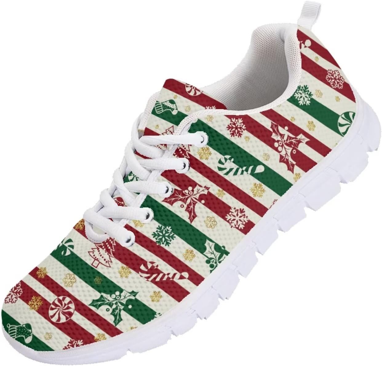 

Мужские кроссовки Funnydude Funny Print для бега, легкие, дышащие, теннисные, зимние спортивные кроссовки, Christmas Cane