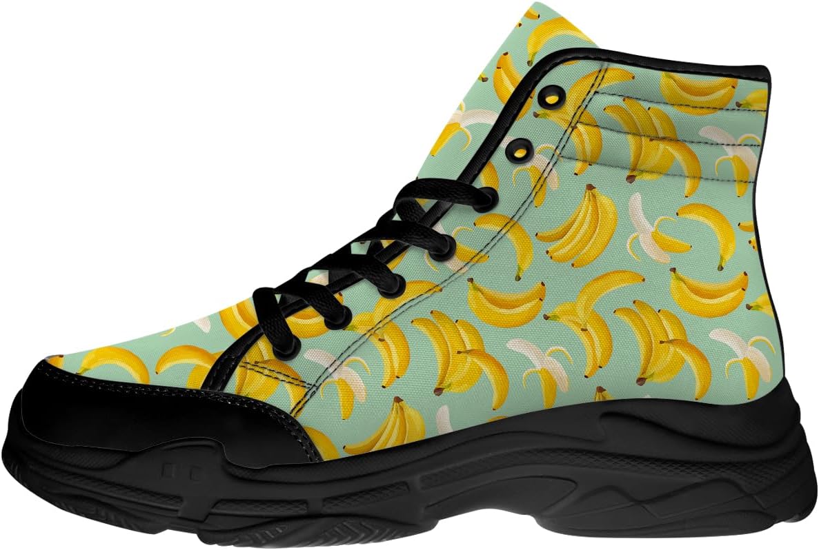 

Мужские высокие кеды Banana, желтые тканевые кроссовки на платформе с шнуровкой, подарки для него и для нее Generic