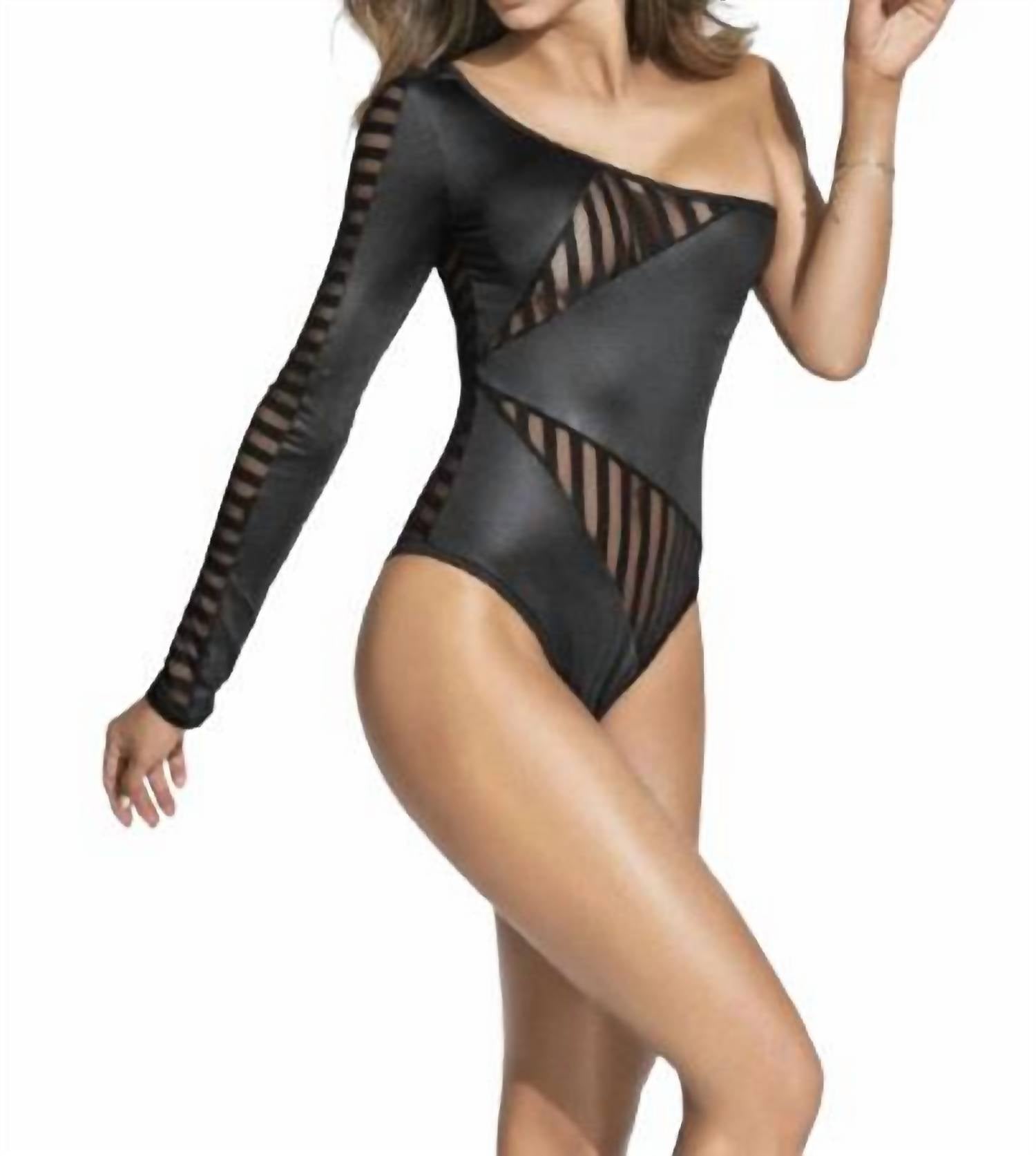 

Глубокий вырез боди в черном цвете Mapale