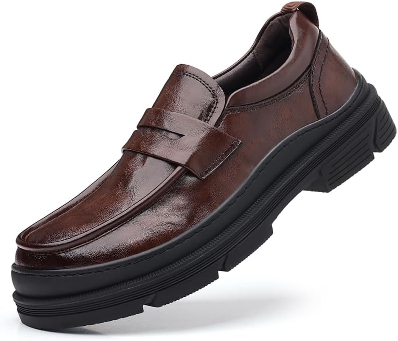 

Мужские деловые формальные кожаные туфли без шнурков с округлым носком Tgrnfhkpyy, коричневый