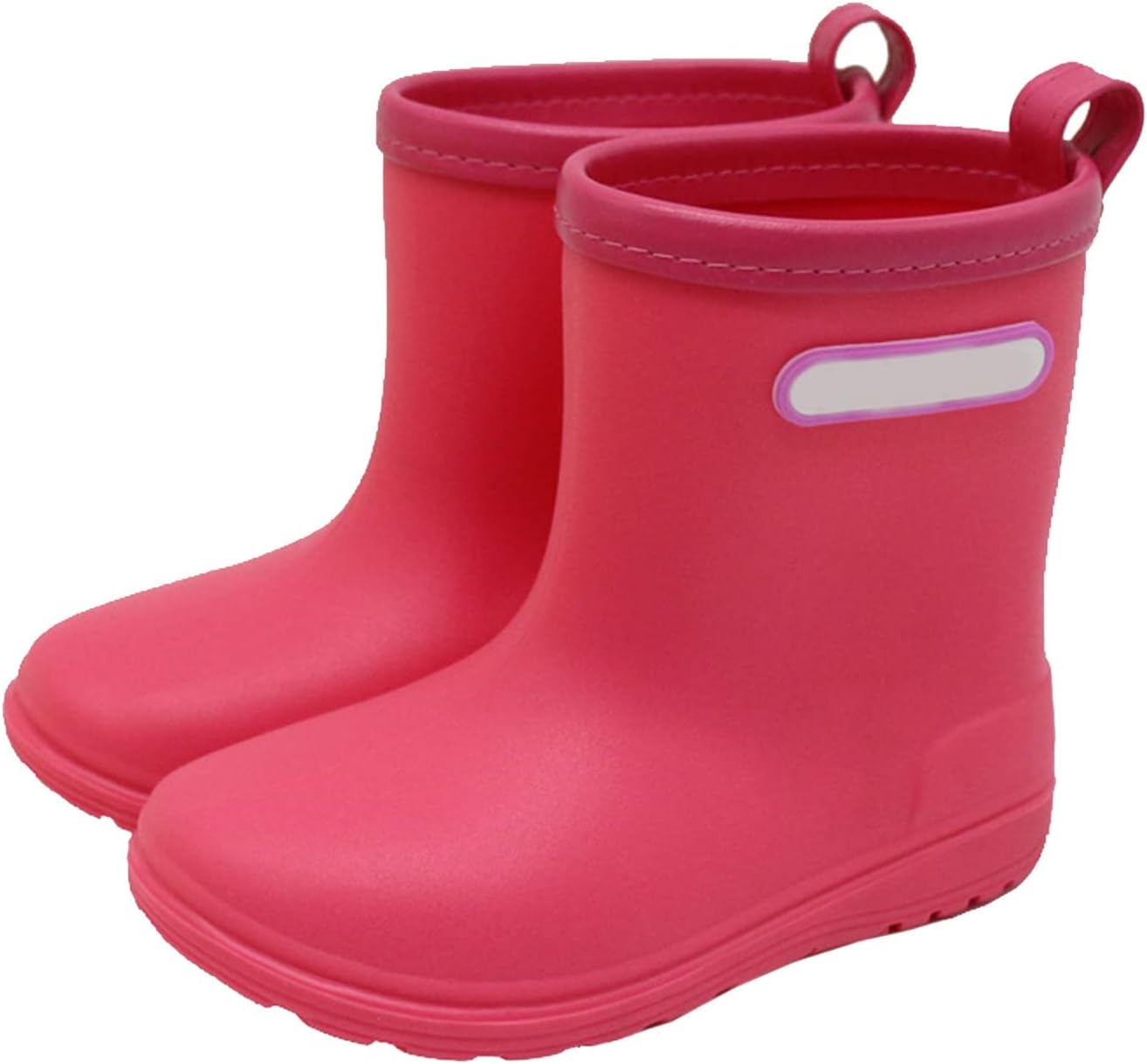 

Детские резиновые сапоги с ручками для легкого надевания, для мальчиков и девочек, нескользящие, легкие, утепленные сапожки для детей Generic, красный