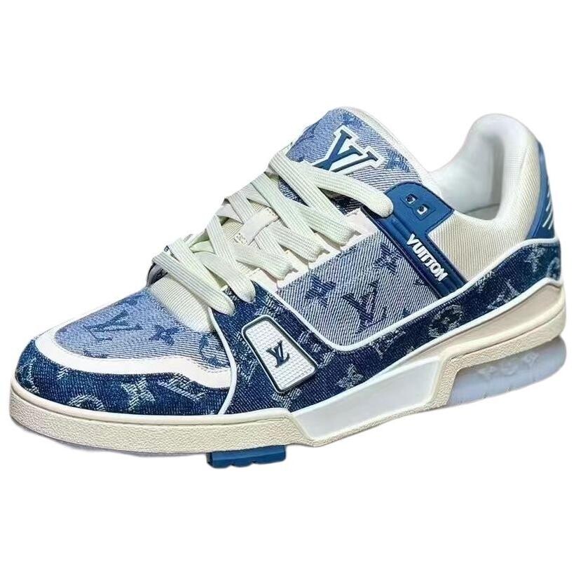 Кроссовки для скейтборда Trainer Unisex Low-Top Blue/White Louis Vuitton