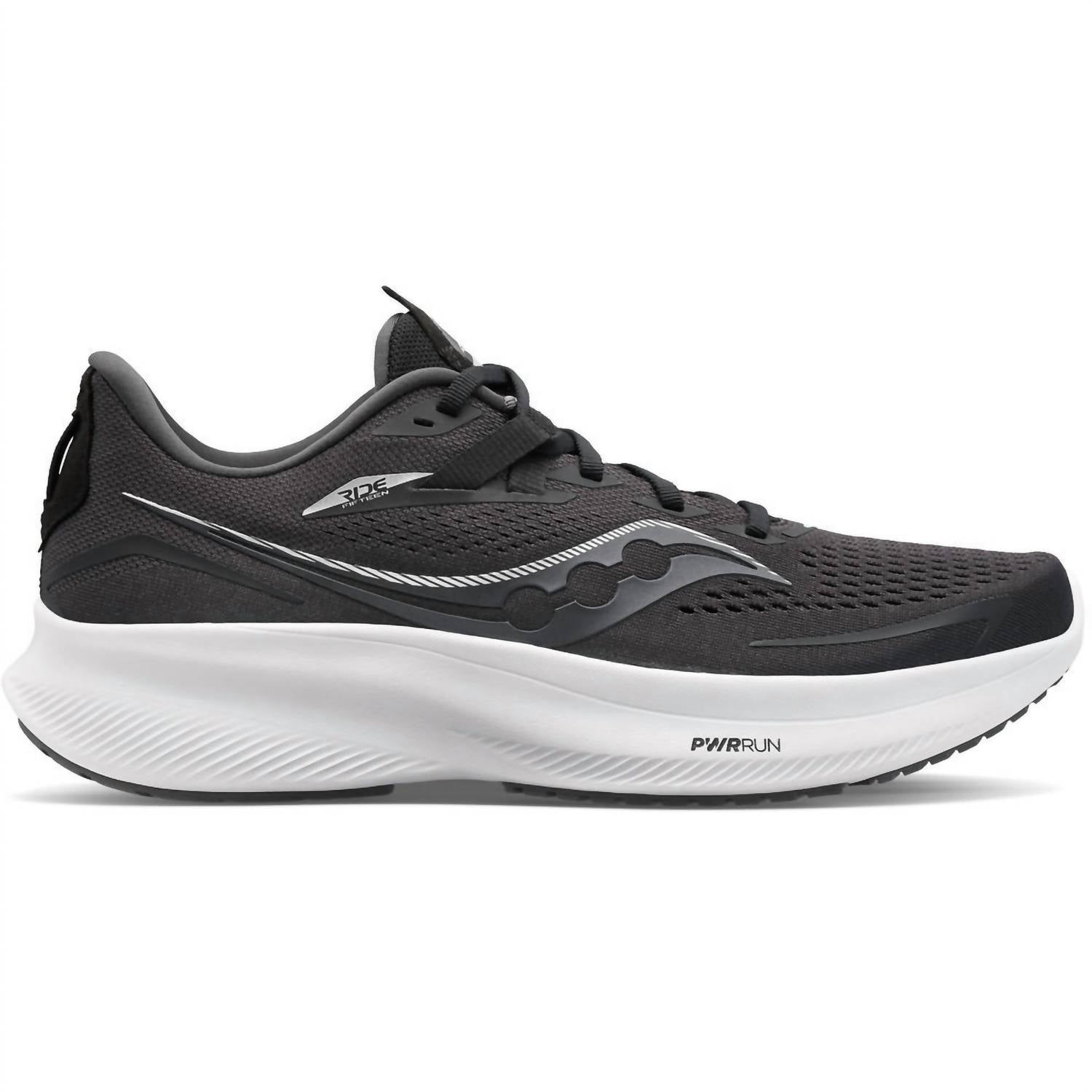 Женские кроссовки Ride 15 черного/белого цвета SAUCONY