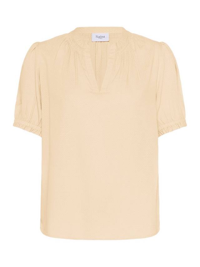 

Блузка BrittaSZ с коротким рукавом и V-образным вырезом Saint Tropez, Natural Cream