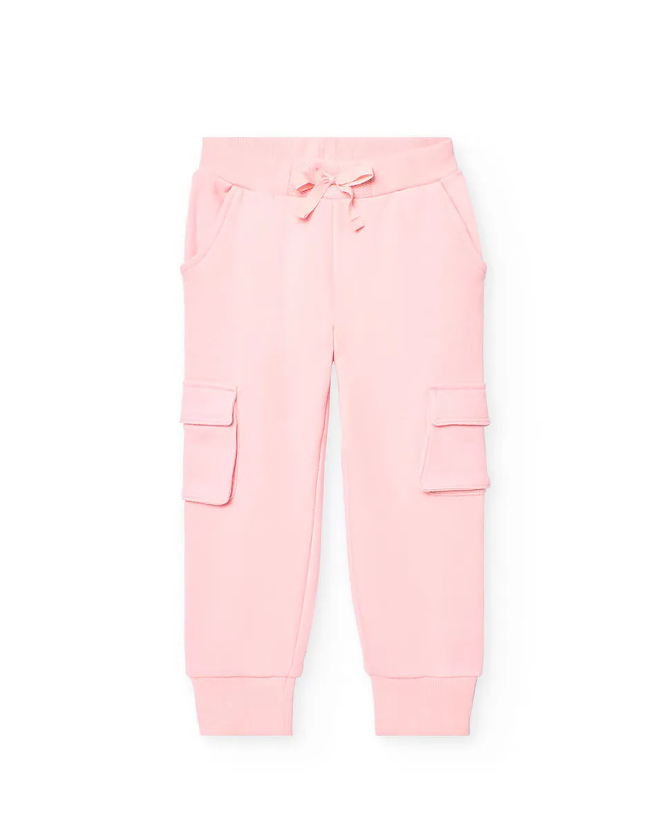 

Однотонные брюки-карго из хлопка для девочек Boboli, цвет Rosa
