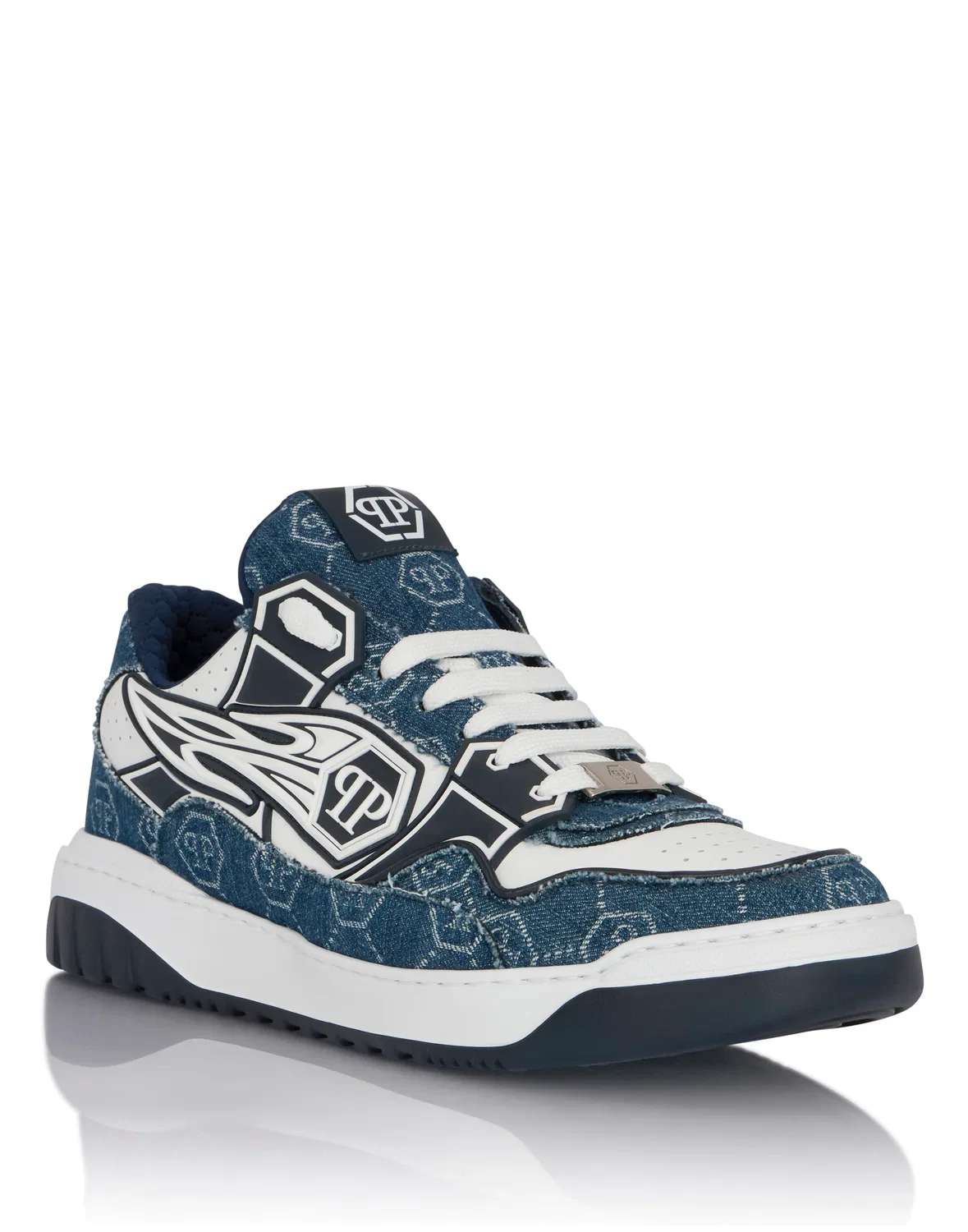 Низкие кроссовки Moonwalker Denim PHILIPP PLEIN, темно-синий