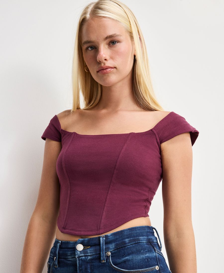 

Женский укороченный корсетный топ Dolly Joleans, стандартные и большие размеры Good American, Fig