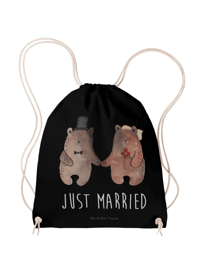 

Спортивная сумка Mr & Mrs Panda Sportbeutel Bär Heirat, черный