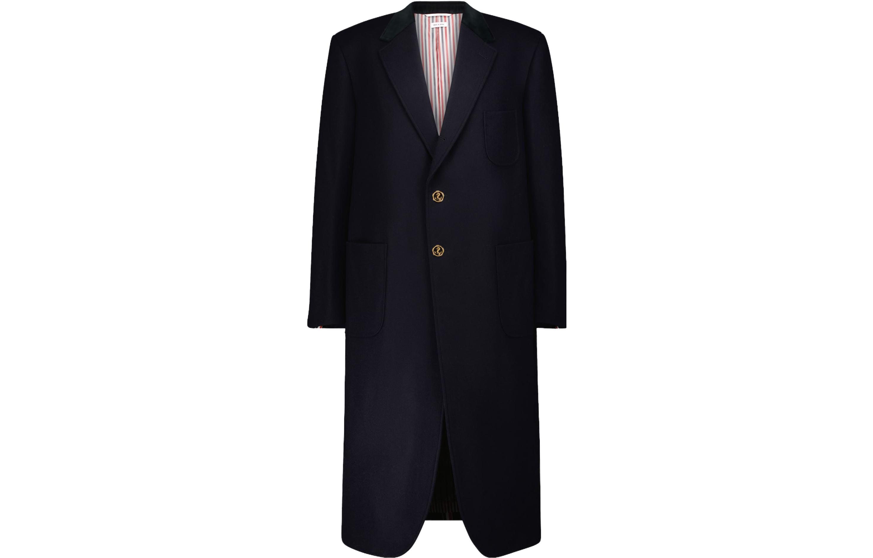 

Пальто мужское цвета морской волны THOM BROWNE, Marine Blue, Коричневый, Пальто мужское цвета морской волны THOM BROWNE, Marine Blue