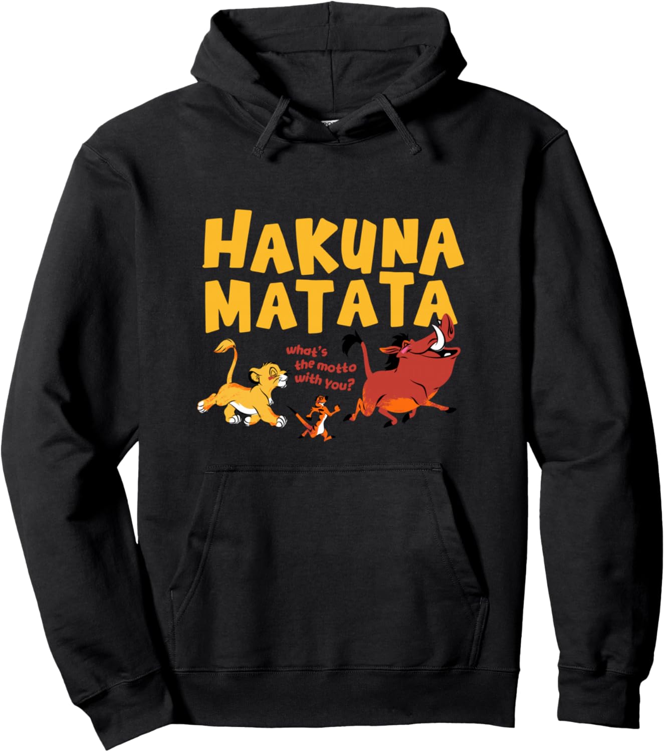 

Толстовка Disney The Lion King Simba Timon Pumba Hakuna Matata Walk, черная, Черный, Толстовка Disney The Lion King Simba Timon Pumba Hakuna Matata Walk, черная