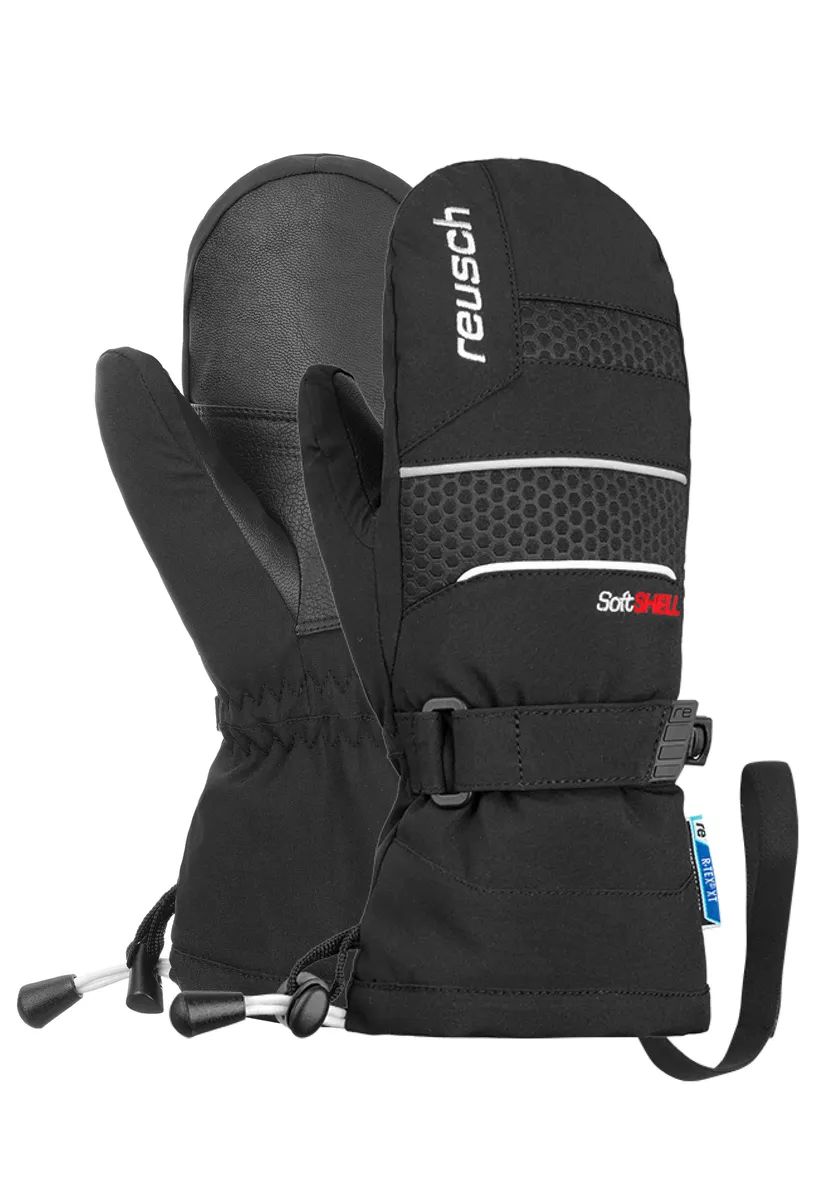 

Варежки Reusch "Connor R-TEX XT Junior Mitten", простого дизайна, черно-белый
