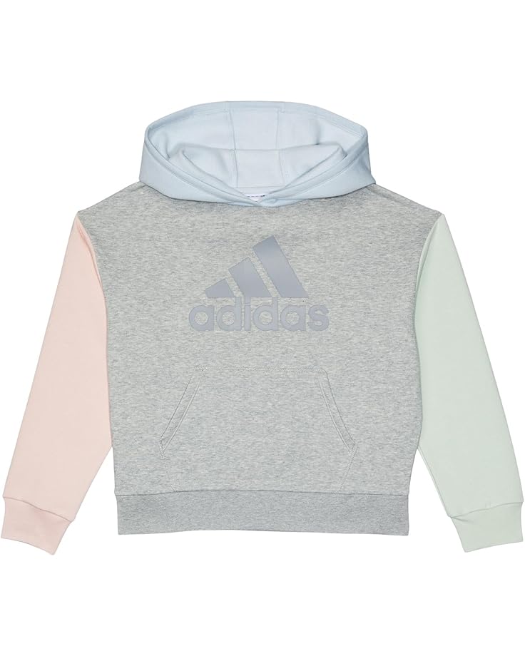 

Пуловер adidas Kids Long Sleeve Color Block Hooded Pullover(Big Kid), цвет Medium Grey Heather