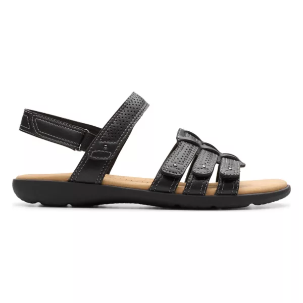 Женские сандалии Elizabelle Kay на плоской подошве Clarks, цвет black leather — фото 2