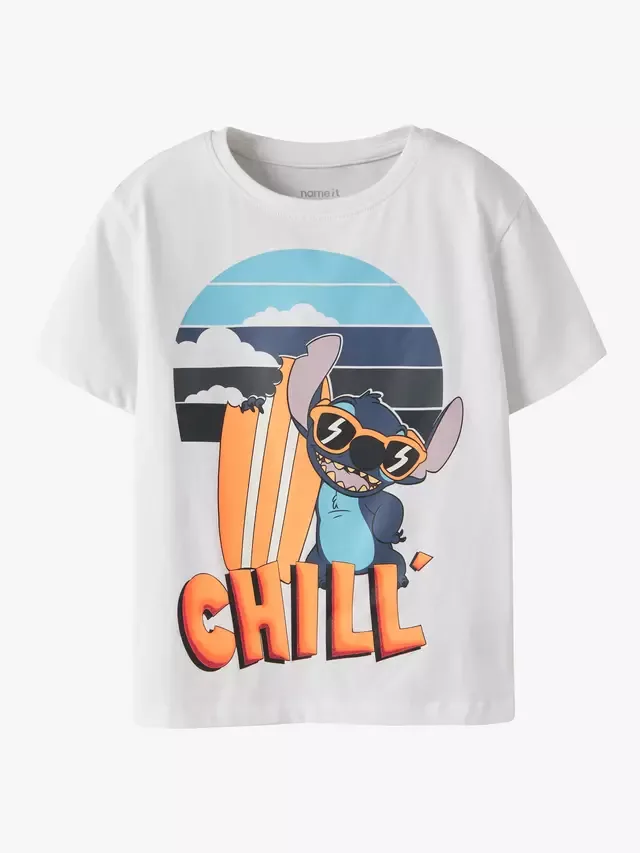 Детская футболка Disney Stitch Chill, ярко-белая NAME IT