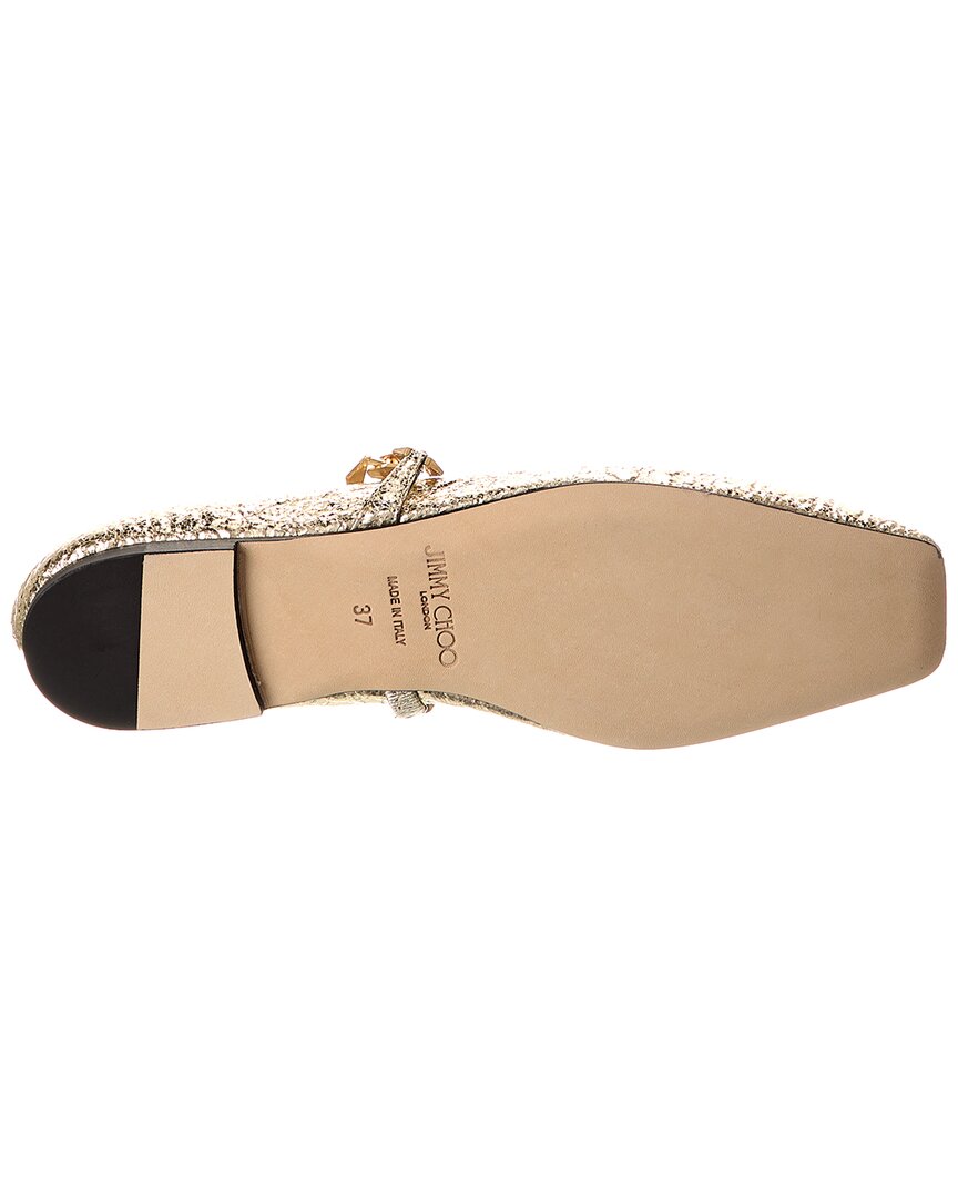 Туфли-лодочки Jimmy Choo Diamond Tilda из кожи на плоской подошве, золотой — фото 4