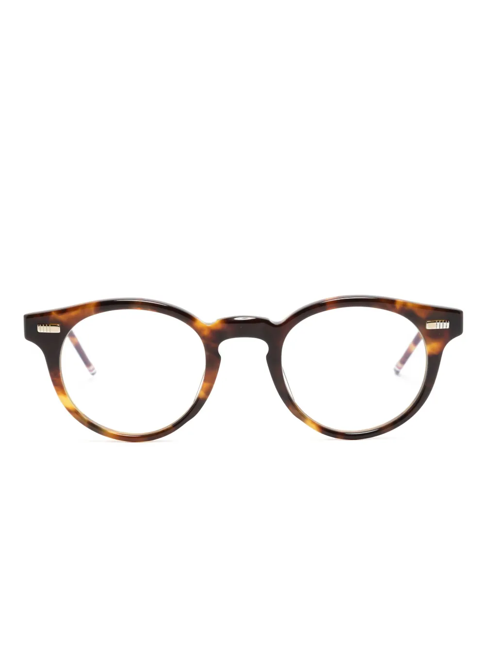 

Очки в круглой оправе черепаховой расцветки Thom Browne Eyewear, коричневый