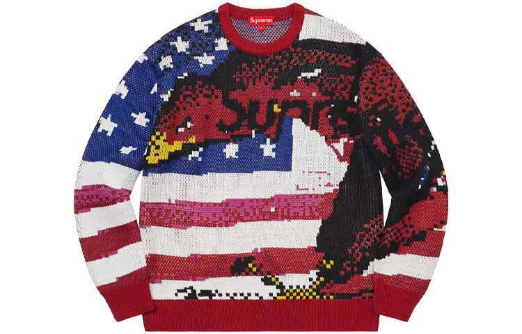 

SS21 Свитер унисекс Supreme, красный/синий