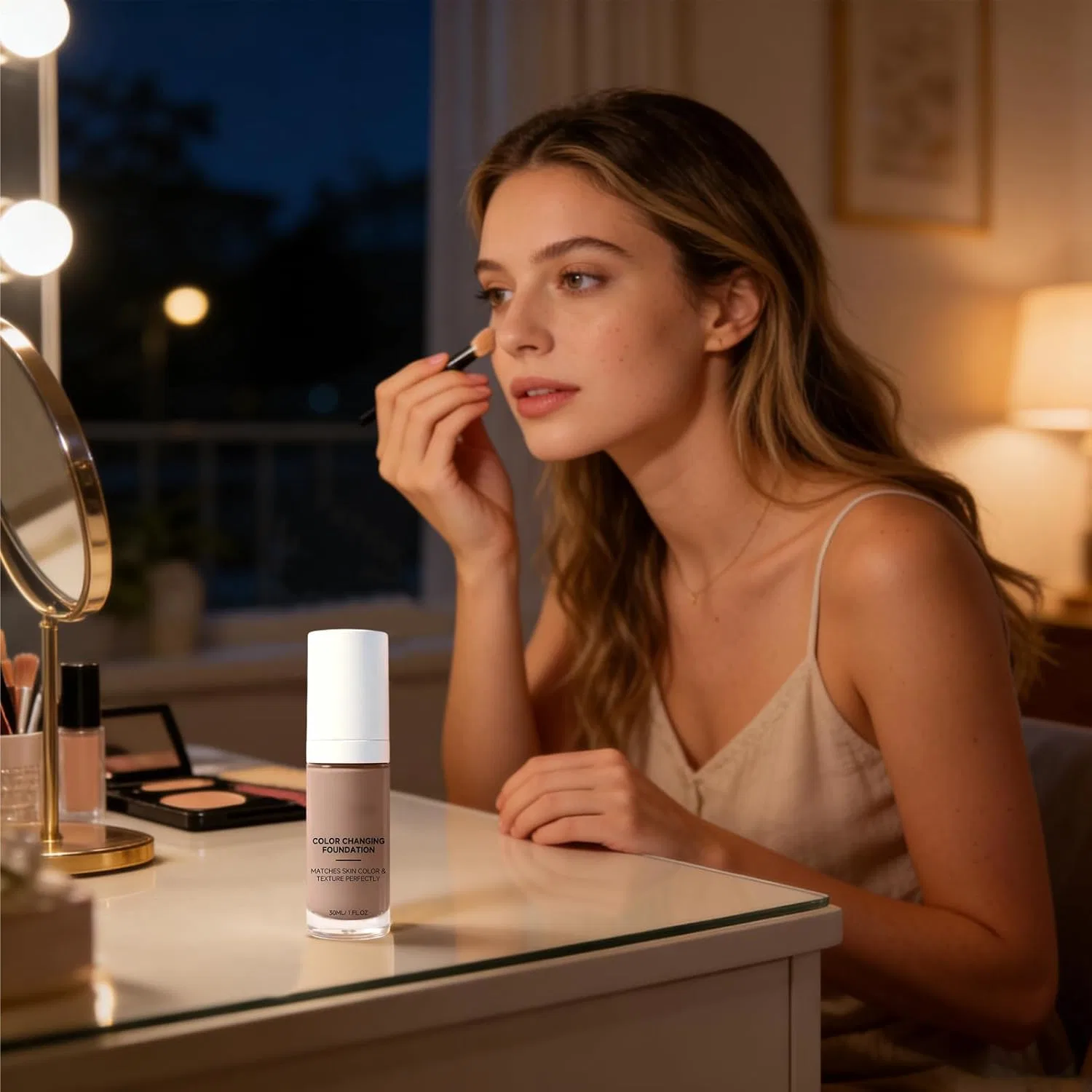 Тональное средство Color Changing Foundation, увлажняющее, No brand, 1 шт., для темного цвета кожи — фото 2