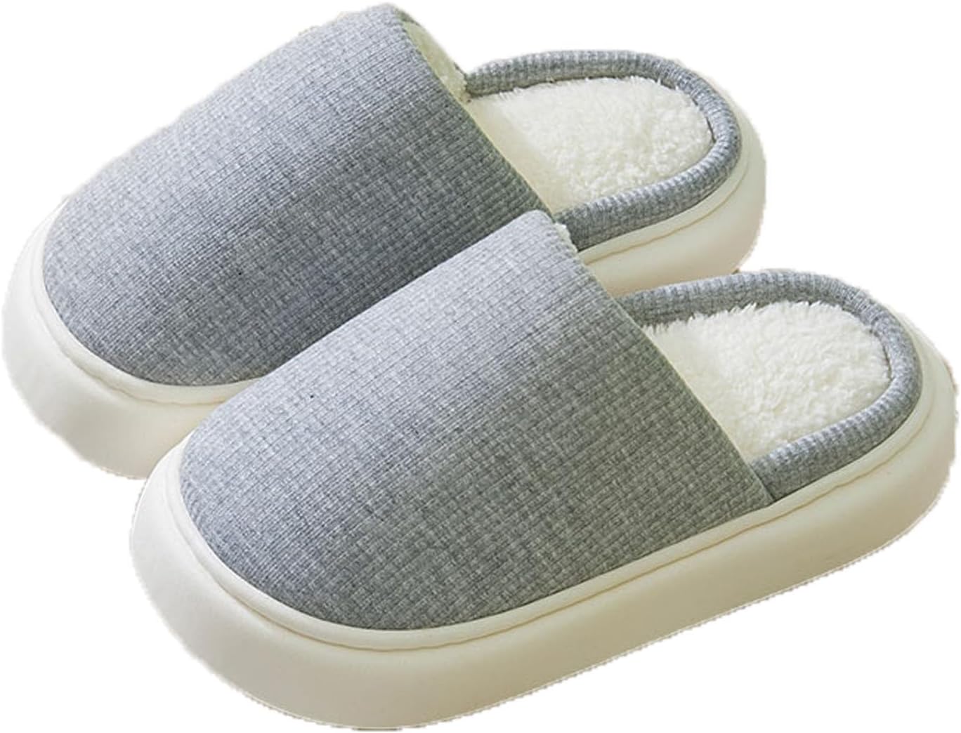 

Тапочки Zureto Cloud для зимы, теплые пушистые тапочки Sunshine Cloud, унисекс, с нескользящей комфортной толстой подошвой, серый