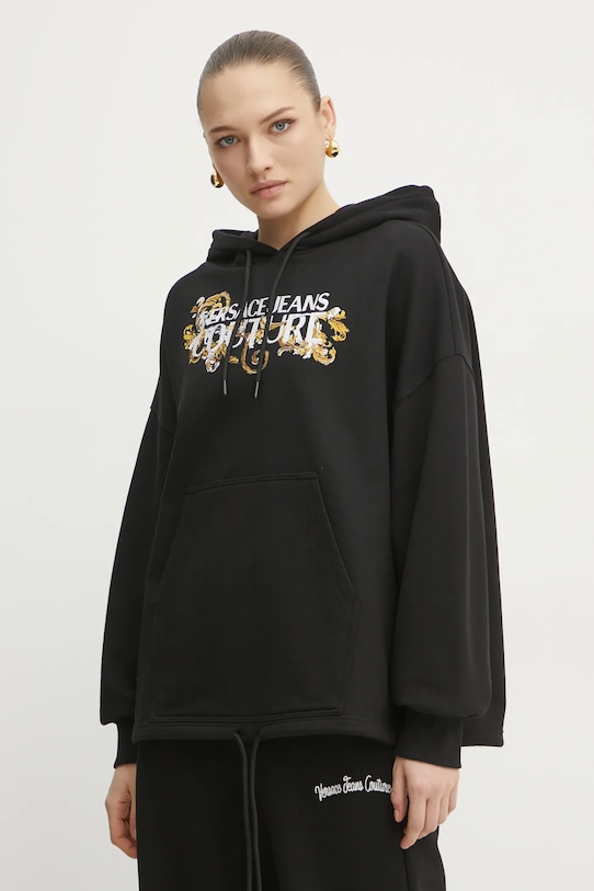 

Хлопковая толстовка Versace Jeans Couture, черный