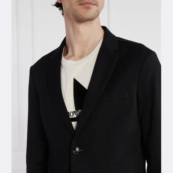Элегантная куртка классического кроя Emporio Armani, черный — фото 3