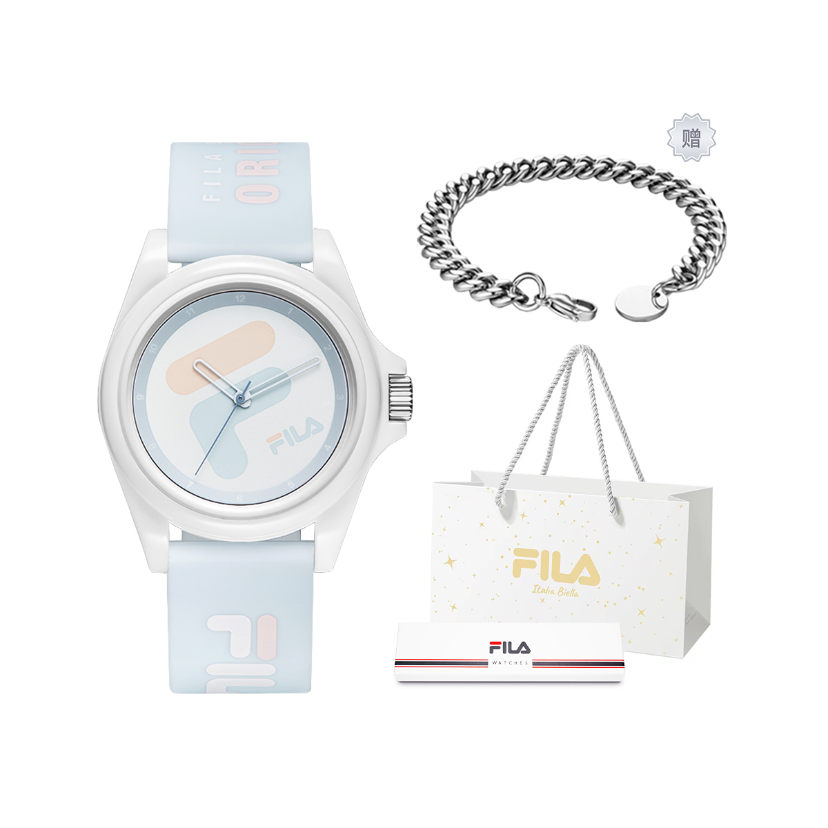 

FILA Часы 6113 Collection Wrist Watch Quartz Movement Silicone Strap White Dial Unisex