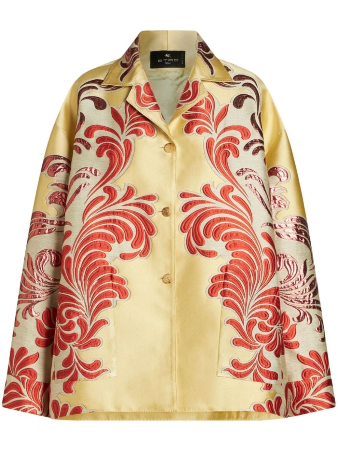 

ETRO жаккардовый однобортный жакет, желтый