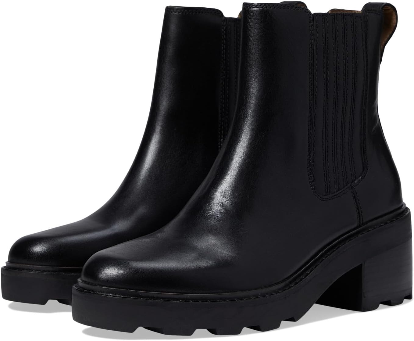 

Ботинки Madewell The Gwenda Platform Ankle Boot in Leather, цвет True Black