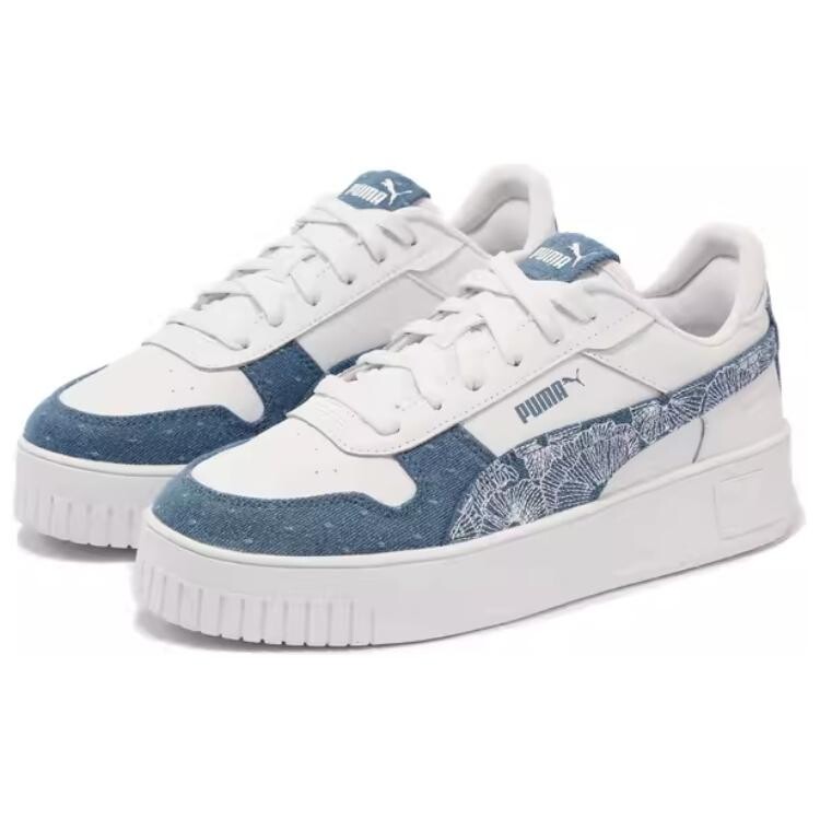 Кроссовки Puma Carina Street Skateboarding Shoes Women's Low-top White/Blue, белый/синий — фото 3
