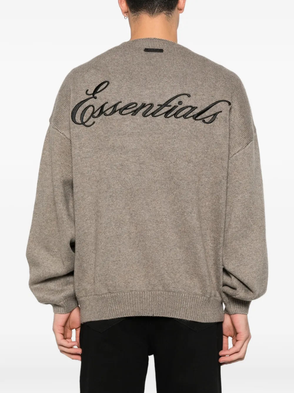 Вышитый свитер FEAR OF GOD ESSENTIALS, бежевый — фото 4
