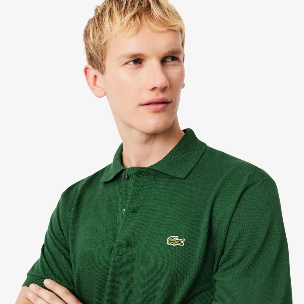 Рубашка-поло Lacoste Classic Fit мужская, с коротким рукавом, хлопок 100%, зеленый — фото 2