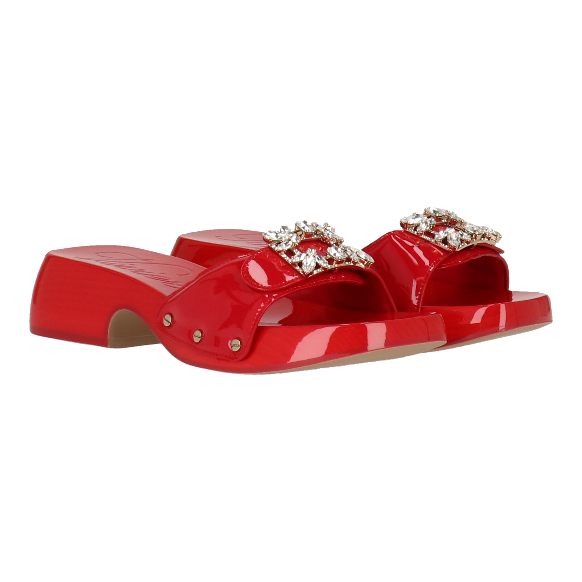 Женские красные мюли Roger Vivier