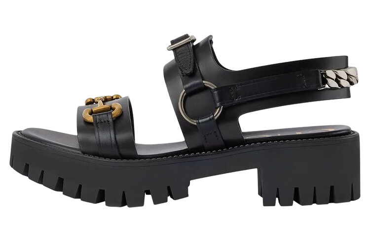 

Сандалии женские Gucci Horsebit-detail, черный